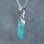Kingman turquoise and 925 silver rectangular necklace