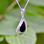 925 silver and Whitby Jet teardrop necklace