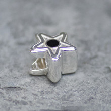 Hand crafted 925 silver and Whitby Jet star charm bead