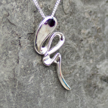 Contemporary Derbyshire blue john and sterling silver pendant