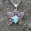 Handmade Kingman turquoise and sterling silver butterfly pendant