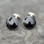 925 silver two stone bar cufflinks with hand carved circular Whitby Jet stones