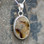 Hand crafted large Blue John and Jet double sided pendant on sterling silver chain