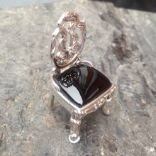 Whitby Jet and Sterling Silver Ornamental Chair Figurine
