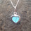 Small Blue Turquoise and Sterling Silver Heart Pendant 