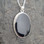 Whitby Jet and 925 silver large oval necklace with rope detail