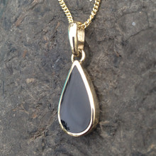 Whitby Jet 9ct gold peardrop necklace
