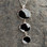Contemporary long sterling silver pendant with three oval Whitby Jet stones