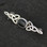 Small 925 silver Celtic bar brooch with horizontal pin and Whitby Jet stone