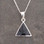 Contemporary Whitby Jet triangle pendant on sterling silver chain
