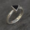 Modern minimalistic triangle shaped silver ring 