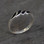 Ladies slim sterling silver raindrop multi stone ring with Whitby Jet