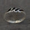 Hand crafted 925 silver narrow ring with flush set teardrop Whitby Jet stones