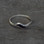 Hand crafted 925 silver wavy ring with thin Jet stone