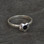 Modern ladies slim 925 silver ring with circular Jet stone