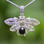 Sterling silver bee necklace with Whitby Jet and Marcasite