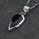 925 silver reverse pear drop necklace with Whitby Jet 