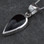 Large Whitby Jet and sterling silver reverse teardrop pendant