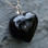 extra large whitby jet carved heart and 9ct gold necklace