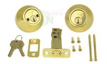 Polished Brass Double Cylinder Entry Door Deadbolt New