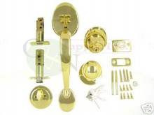 Keyed Alike Polished Brass Entry Door Handleset - New!!