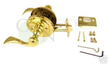 Santa Fe Polished Brass Privacy Lever Lock - Brand New S-B-R-3