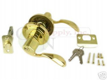 Santa Fe Keyed Alike Entry Lever Lock, Polish Brass New S-E-R-3