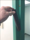 Block the Lock easily mounts to the door frame magnetically.