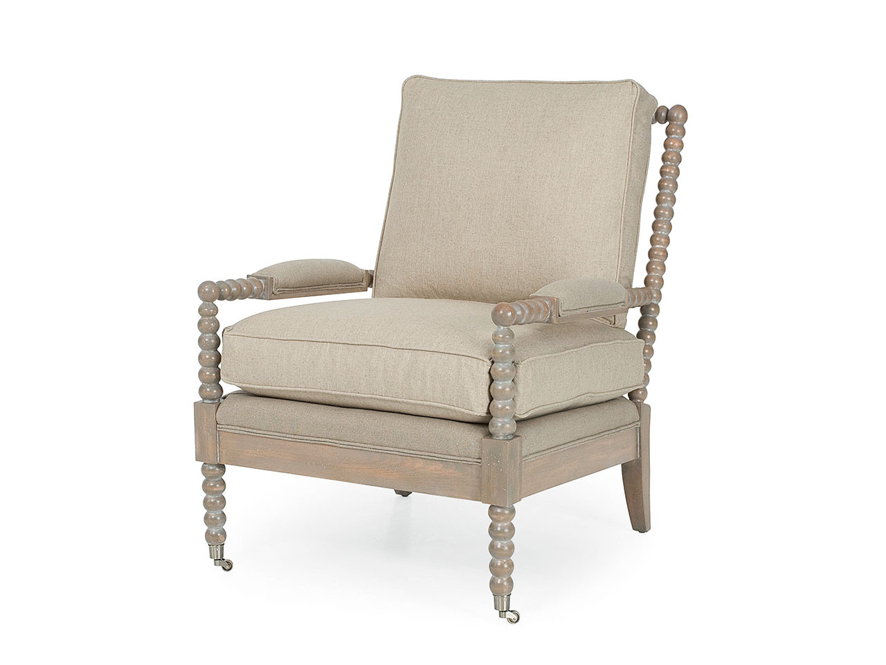 Larren Grey Spool Chair Upholstered Armchairs Living Room Chairs Accent Chairs Arm Chairs Country Willow