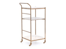 Fulton Marble and Brass Rolling Bar Cart
