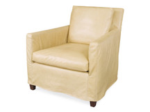 Fulton Slipcovered Leather Chair