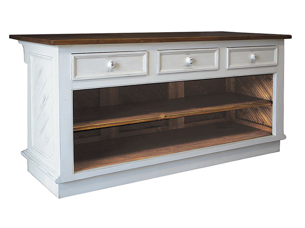 Claremont Kitchen Island - 3 Drawers - Country Willow