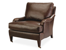 Batten Leather Chair with Casters