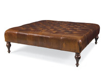 Lombard Tufted Leather Ottoman