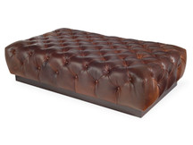 Weiss Tufted Leather Ottoman