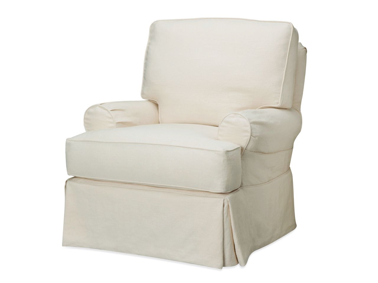 slipcovered swivel glider chair