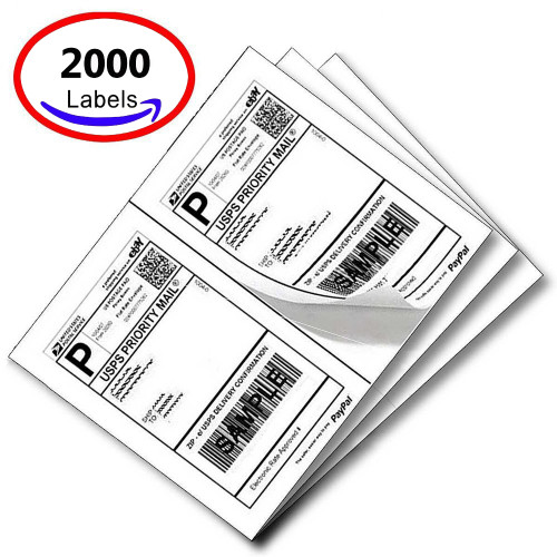 MFLABEL® 2000 Half Sheet Laser/Ink Jet USPS UPS Fedex Shipping Labels (Compare to 5126) - MFLABEL