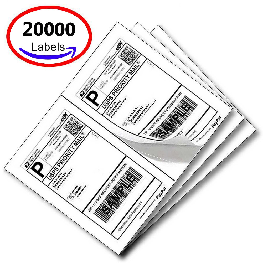 MFLABEL® 20000 Half Sheet Laser/Ink Jet USPS UPS Fedex Shipping Labels  (Compare to 5126) - MFLABEL