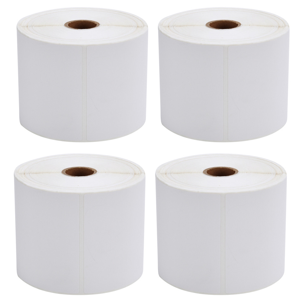 MFLABEL® 4 Rolls of 450 4x6 Direct Thermal Blank Shipping Labels for Zebra 2844 Zp-450 Zp-500 Zp-505