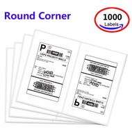 MFLABEL 1000 Round Conrner Half sheet Shipping Labels 2-UP Click-n-Ship Mailing Postage Labels 