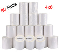 MFLABEL®  80 Rolls of 250 4x6 Direct Thermal Blank Shipping Labels for Zebra 2844 Zp-450 Zp-500 Zp-505
