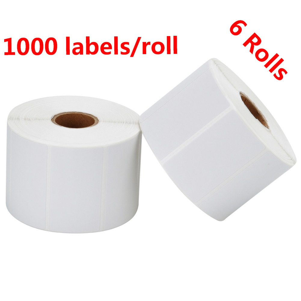 MFLABEL® 6 Rolls 2-1/4 x 1-1/4 Inch Direct Thermal Perforated Shipping Labels SKU Labels (1,000 Labels per Roll)