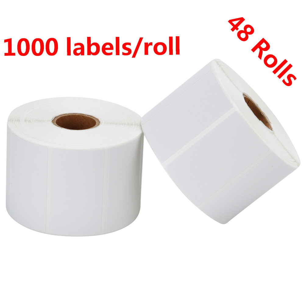 MFLABEL® 48 Rolls 2-1/4 x 1-1/4 Inch Direct Thermal Perforated Shipping Labels SKU Labels (1,000 ...