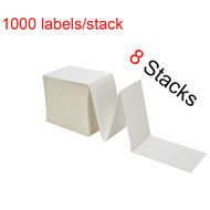 MFLABEL® 8 Stacks Fanfold 4" x 6" Direct Thermal Labels White Perforated Zebra Shipping Labels (1,000 Labels per Stack) 