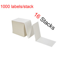 MFLABEL® 16 Stacks Fanfold 4" x 6" Direct Thermal Labels White Perforated Zebra Shipping Labels (1,000 Labels per Stack) 