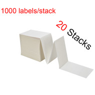 MFLABEL® 20 Stacks Fanfold 4" x 6" Direct Thermal Labels White Perforated Zebra Shipping Labels (1,000 Labels per Stack) 