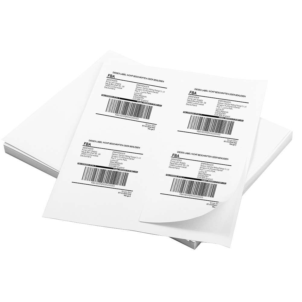 PER PAGE SHEET PRINTER LABELS A4 Address label Self Adhesive Sticky 200 x 4 UP 
