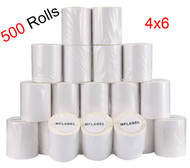 MFLABEL®  500 Rolls of 250 4x6 Direct Thermal Blank Shipping Labels for Zebra 2844 Zp-450 Zp-500 Zp-505