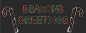 Seasons Greetings Sign with 2 Candy Canes