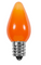 BOX QTY: 25 BULBS
CASE QTY: 1000 BULBS
Smooth Orange: Light your house like a jack-o-lantern this Halloween with these smooth LED bulbs. Decorate your roof line or your bushes this October to make your house the ideal trick or treating spot this year. Low energy LED’s are inside of these very durable bulbs that provide your home, business, or displays with a bright vibrant glow.

•	Each bulb has three professional grade LED's inside to create a bright glow. 
•	The low watt LED bulbs allow for you to make longer runs while using low amounts of energy. 
•	The bulbs remain cool to the touch because of the low energy LED bulbs inside. 
•	These durable smooth textured bulbs have a 60,000 hour lifespan
•	We use nickel platted bases instead of brass to prevent corrosion.
•	Now you can get an LED C7 lamp without the faceted caps. These lamps remind us of the old opaque/ceramic bulbs of the past.
•	Indoor and Outdoor use
*Per bulb price varies per bulb color*
